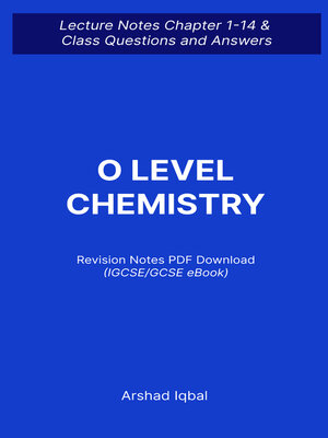 cover image of O Level Chemistry Quiz (PDF) Questions and Answers | IGCSE GCSE Chemistry Trivia e-Book Download